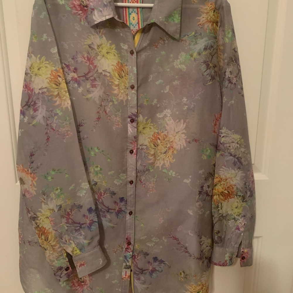 Johnny Was XL button up tunic
